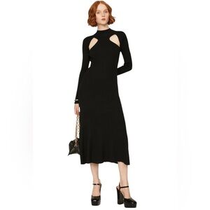ASTR Mock Neck CutOut Midi Sweater Dress